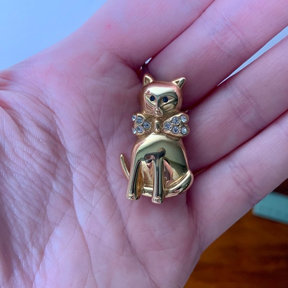Vintage rare Krementz cat brooch 14K overlay - Picture 4 of 7